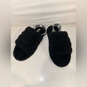Ugg Black Fluff Yeah Slides Sandals Slippers